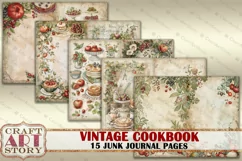 Vintage Cookbook Junk Journal Pages,retro Scrapbook Shabby Product Image 2
