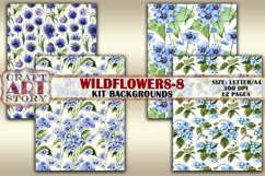 Wildflowers Kit Backgrounds,floral journal papers-8,12 Pages Product Image 2