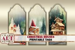 Christmas houses ephemera tags,xmas decoupage Christmas Product Image 2
