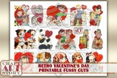 Vintage Valentine die cut,stickers set-2,fussy cuts Product Image 2