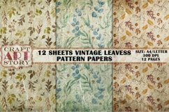 Pattern Papers 12 Sheets Shabby Leaves,Kit Backgrounds Product Image 2