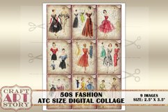 Vintage fashion Printable Collage 1950s,Digital paper Product Image 2