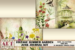 Vintage Digital Summer garden junk journal Kit Product Image 5