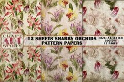 Pattern Papers 12 Sheets Shabby orchids,Kit Backgrounds Product Image 4