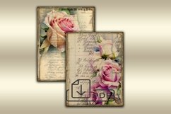 Vintage roses Junk Journal Ephemera, floral Collage Sheet Product Image 2