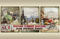 Vintage Flower Sellers,Fall Market art junk journal Pages Product Image 2