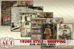 Vintage fashion Junk Journal Kit 1920s style sewing shopping Product Image 2