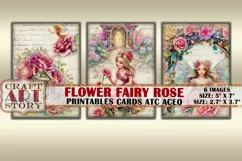 Flower Fairy Rose Collage picture cards Atc ACEO Product Image 2