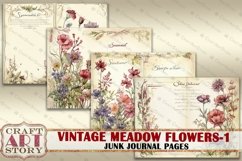 Vintage meadow flowers-1 junk journal Pages,Botanical Product Image 2