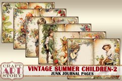 Vintage Summer children-2 junk journal pages, child life Product Image 2