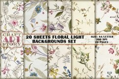 Kit Backgrounds Collage 20 Sheets floral light Product Image 4