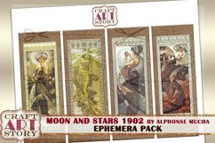 Art Nouveau Women Ephemera Pack,Printable kit ephemera Moon Product Image 2