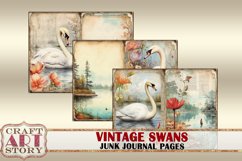 Vintage shabby swans Collage picture junk journal Pages Product Image 2