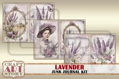 Lavender fantasy Junk Journal Pages,Vintage Floral papers Product Image 2