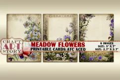 Wildflowers meadow journal paper picture cards Atc ACEO Product Image 2