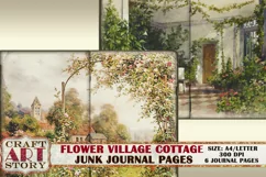 Vintage Flower Village cottage painting collage Product Image 2