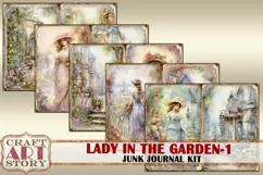 Vintage Ladies garden-1 Junk Journal Kit,victorian ephemera Product Image 2