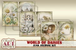 Daisies fantasy Junk Journal Pages,Vintage Floral papers Product Image 2