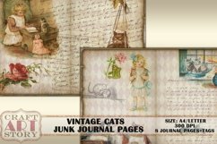 Vintage cats Junk Journal Kit,Printable Collage Pages Product Image 3