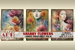 Vintage shabby chic Flowers collage,cards Atc ACEO Product Image 2