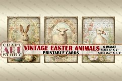 Vintage Easter animals Collage picture cards Atc ACEO Product Image 2