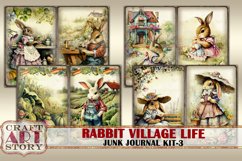 Vintage Bunny Collage Junk Journal Kit-3 Rabbit village life Product Image 2