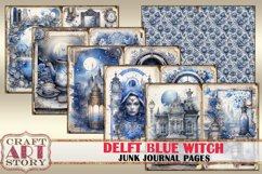 Delft Blue Witch Junk Journal Pages,scrapbook printables Product Image 2