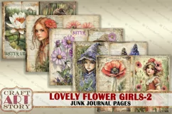 Vintage Lovely flower girls Junk Journal kit-2,scrapbooking Product Image 2