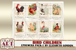 Bird Children Ephemera Pack-1,Bird girls Printable kit Product Image 2