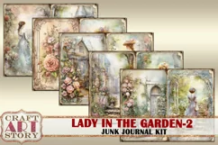 Vintage Ladies garden-2 Junk Journal Kit,victorian ephemera Product Image 2
