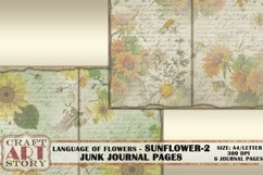 Language of flowers SUNFLOWER Digital Junk Journal Pages Product Image 2