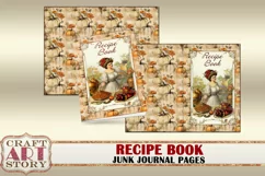 Vintage Recipe Book junk journal,Recipes Kit Papers Product Image 2