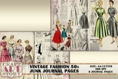 Vintage fashion 1950s Junk Journal Pages,picture collage Product Image 4