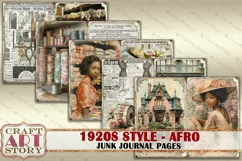 Vintage afro fashion Junk Journal Kit 1920s style, Collage Product Image 2
