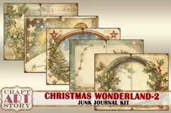 Vintage Christmas wonderland-2 Junk Journal Kit,Printable Product Image 2