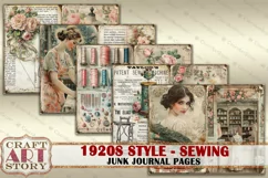 Vintage fashion Junk Journal Kit 1920s style sewing Product Image 2