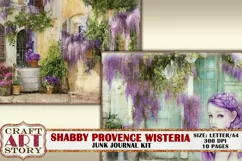 Shabby Wisteria junk journal Pages,picture collage,Digital Product Image 2
