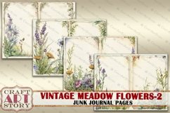 Vintage meadow flowers-2 junk journal Pages,Botanical Product Image 2