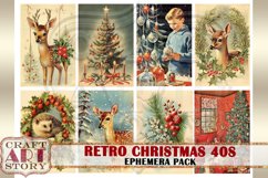 Retro Christmas Ephemera Pack,1940s papers,retro card Product Image 2