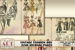 Vintage fashion 60s junk journal Pages,Digital Sheet Product Image 2