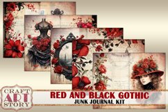 Gothic Red black magic Junk Journal Pages,vintage fantasy Product Image 2