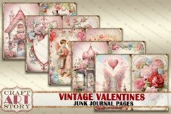 Vintage Valentines Junk Journal Kit printable,scrapbook Product Image 2
