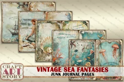 Vintage Sealife Junk Journal Kit printable,Nautical Product Image 2
