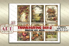 Vintage Thanksgiving day-2 picture collage atc BONUS Product Image 2
