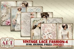 Vintage lace fashion Junk Journal Kit part 4 Crochet Product Image 2