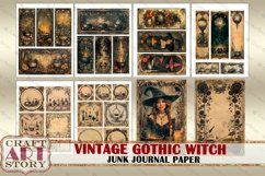 Vintage Gothic Witch Junk Journal Paper,scrapbook printables Product Image 2