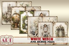 White witch Junk Journal Pages,scrapbook digital papers Product Image 2