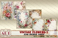 Flowers-1 Junk Journal Pages,retro Scrapbook wildflowers Product Image 2