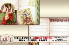 Vintage Needlework CROSS STITCH Junk Journal Printable Pages Product Image 5