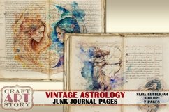 Astrology junk journal Pages printable,zodiac collage kit Product Image 2